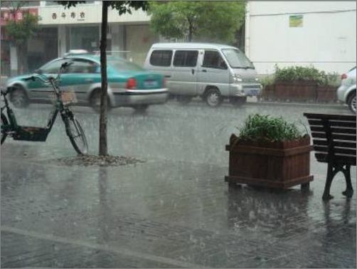 (义卖期间杭州瓢泼大雨)