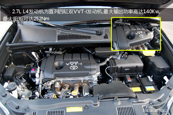 汉兰达搭载有两款发动机,分别是2.7l l4发动机和3.5l v6发动机.2.
