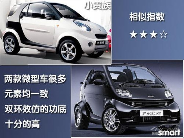 双环小贵族vs 奔驰smart高清图片